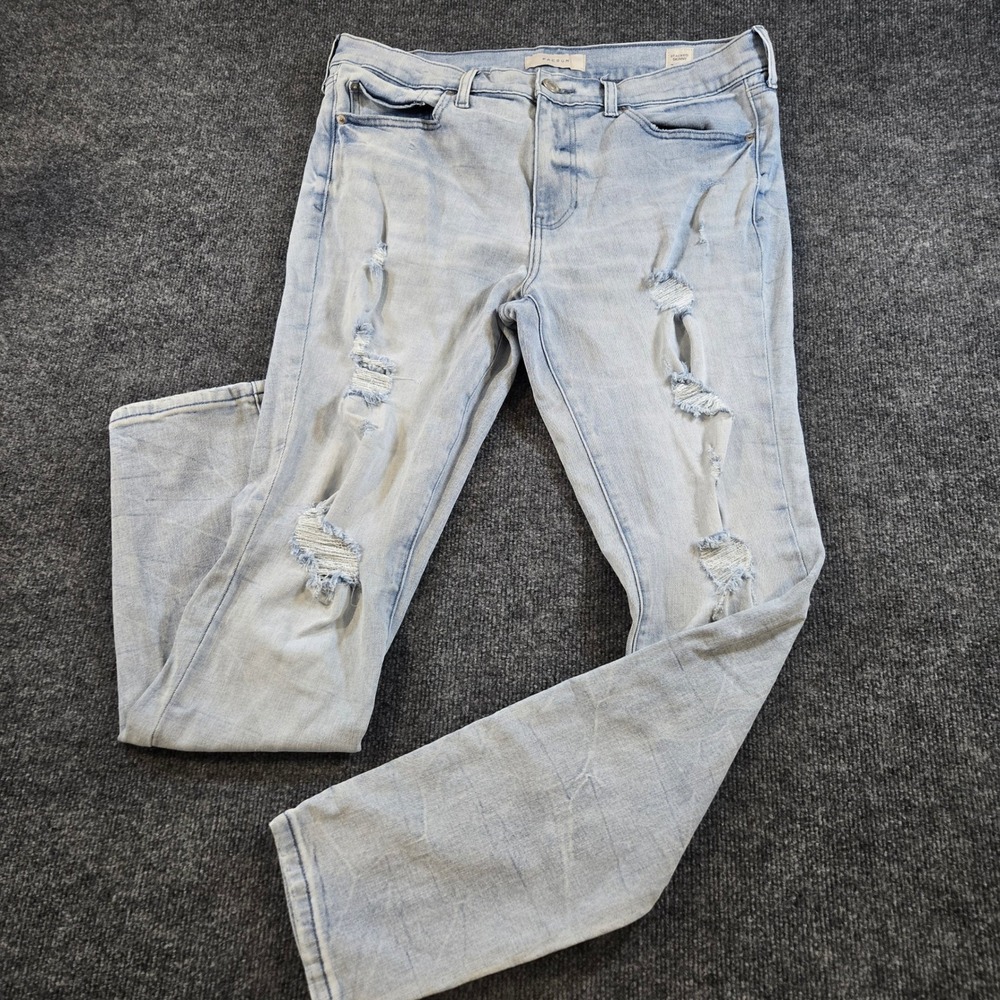 PacSun Stacked Skinny Ripped Denim Jeans Men's 34x32 Light Wash Streetwear